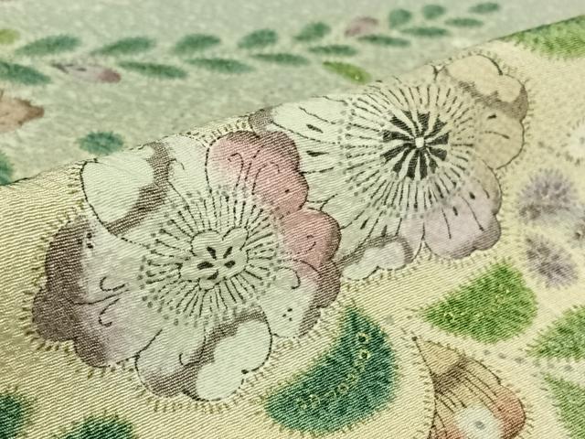 平和屋着物▽訪問着　単衣　絞り　辻が花　暈し染め　金彩　正絹　逸品　AABJ8363jh