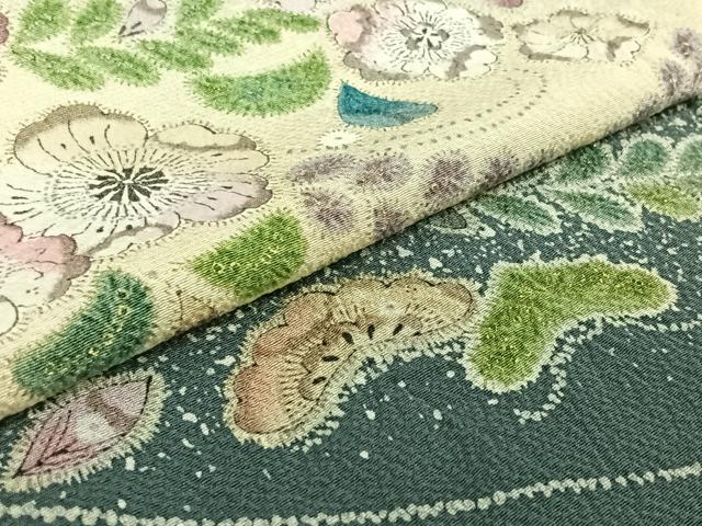 平和屋着物▽訪問着　単衣　絞り　辻が花　暈し染め　金彩　正絹　逸品　AABJ8363jh