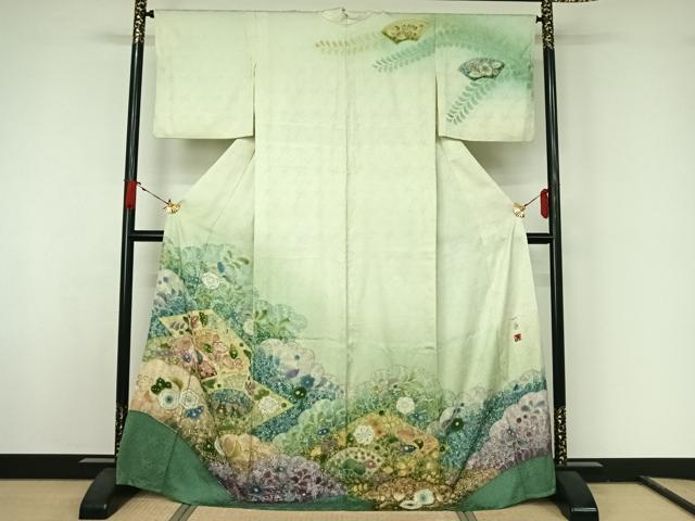 平和屋着物▽吉乃一廉　幻の辻が花　訪問着　単衣　絞り　暈し染め　正絹　逸品　AABJ8365jh