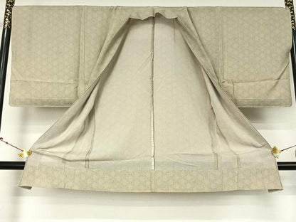 平和屋着物▽男性　長羽織　スリーシーズン　春夏秋　塵除け　幾何学文様　正絹　逸品　未使用　AABJ8372jh