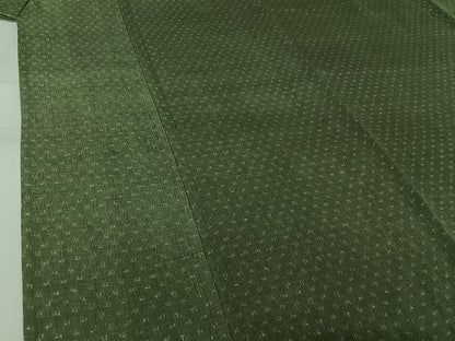 平和屋着物▽男性　紬　単衣　幾何学文様　正絹　逸品　未使用　AABJ8373jh