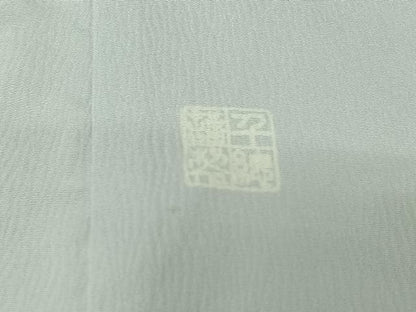 平和屋着物▽創業460年・千總　訪問着　単衣　駒刺繍　流水花丸文　銀彩　正絹　逸品　AABJ8376jh