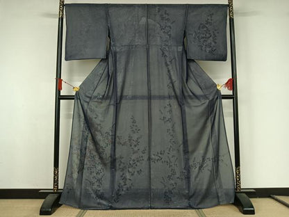 平和屋着物▽訪問着　無双　紗袷　紗×絽　手描き　草花文　金彩　正絹　逸品　AABJ8377jh