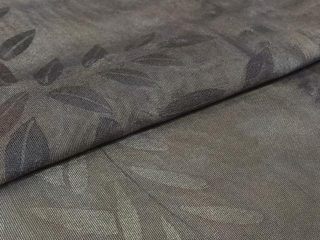 平和屋着物▽訪問着　無双　紗袷　紗×紗　草葉文　正絹　逸品　AABJ8378jh