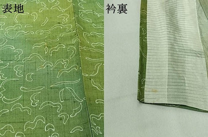 平和屋着物▽上質な小紋　単衣　紬地　花尽くし文　正絹　逸品　AABJ8379jh