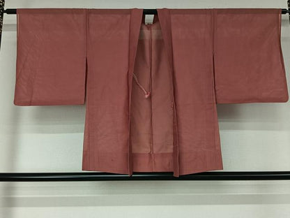 平和屋着物▽羽織　スリーシーズン　春夏秋　塵除け　竜田川文　桃色　正絹　逸品　AABJ8382jh