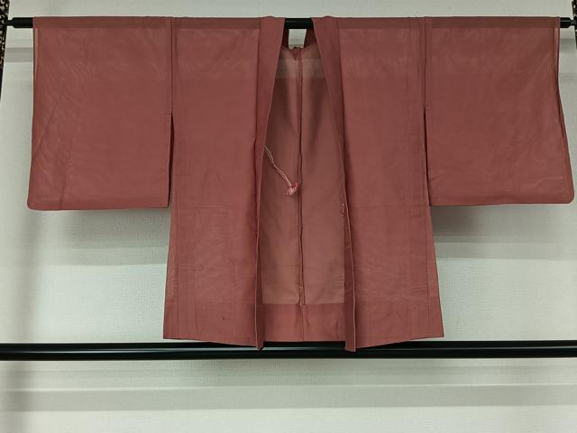 平和屋着物▽羽織　スリーシーズン　春夏秋　塵除け　竜田川文　桃色　正絹　逸品　AABJ8382jh