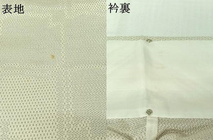 平和屋着物▽本塩沢　単衣　110亀甲　幾何学文様　正絹　逸品　AABJ8384jh