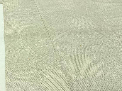 平和屋着物▽本塩沢　単衣　110亀甲　幾何学文様　正絹　逸品　AABJ8384jh