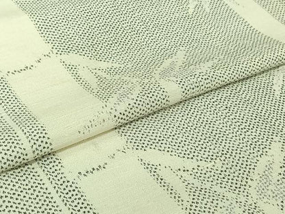 平和屋着物▽上質な紬　単衣　笹竹文　正絹　逸品　AABJ8390jh