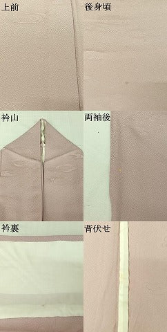 平和屋着物▽上質な色無地　単衣　流水地紋　淡紅藤色　正絹　逸品　AABJ8392jh