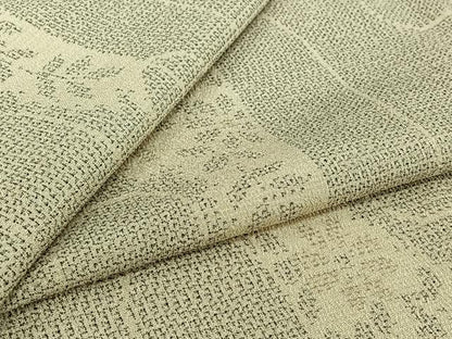 平和屋着物▽本塩沢　単衣　110亀甲　草花文　正絹　逸品　AABJ8393jh