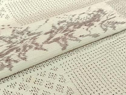 平和屋着物▽上質な紬　単衣　横段松文　正絹　逸品　AABJ8395jh