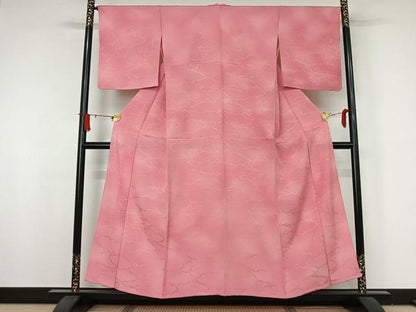 平和屋着物▽上質な小紋　単衣　霞文　暈し染め　正絹　逸品　AABJ8396jh