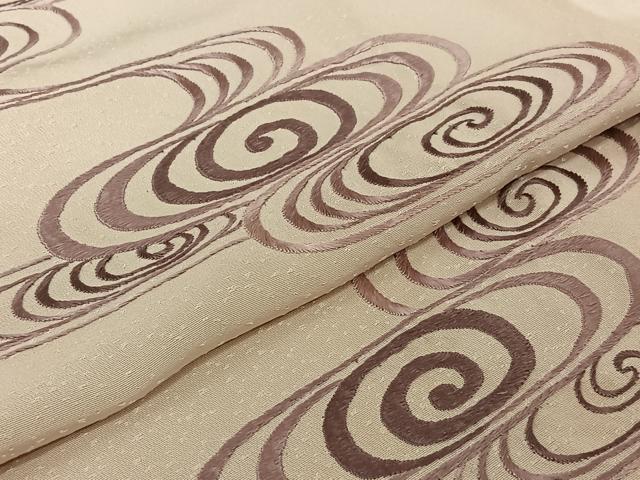 平和屋着物▽訪問着　単衣　総刺繍　流水文　正絹　逸品　AABJ8397jh