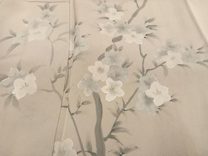 平和屋着物●訪問着　手描き　枝花文　正絹　逸品　AABJ8404ph