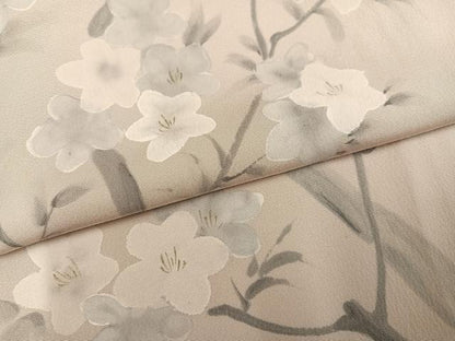平和屋着物●訪問着　手描き　枝花文　正絹　逸品　AABJ8404ph