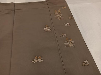 平和屋着物●訪問着　紬地　花蝶鹿文　金彩　正絹　逸品　AABJ8407ph