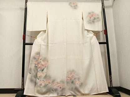 平和屋着物●訪問着　舞花文　暈し染め　金銀彩　正絹　逸品　AABJ8412ph
