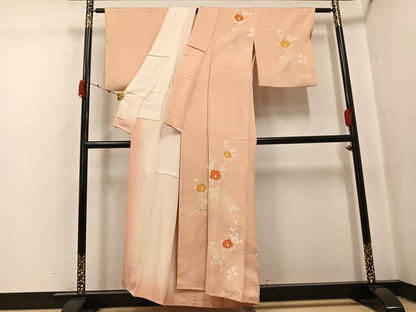 平和屋着物●訪問着　枝椿文　金彩　正絹　逸品　AABJ8414ph