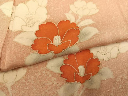 平和屋着物●訪問着　枝椿文　金彩　正絹　逸品　AABJ8414ph