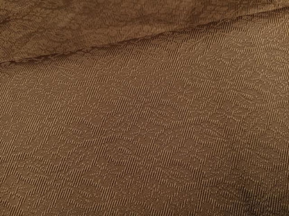 平和屋着物●お召　色無地　鶯茶色　正絹　逸品　AABJ8418ph