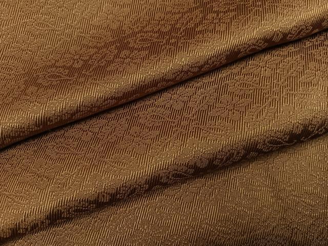 平和屋着物●お召　色無地　鶯茶色　正絹　逸品　AABJ8418ph