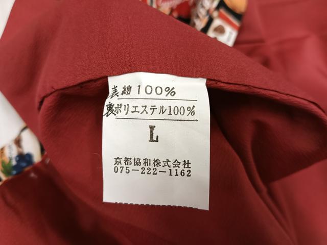 平和屋着物●小紋　菓子　黒地　洗える着物　AABJ8419ph