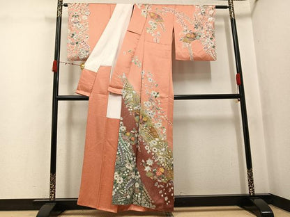 平和屋着物●訪問着　辻が花　地紙花文　暈し染め　金彩　正絹　逸品　AABJ8421ph