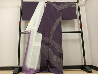 平和屋着物●本場縞大島紬　訪問着　刺し子刺繍　吉祥文　やまと誂製　正絹　逸品　AABJ8425ph