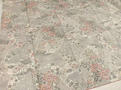平和屋着物●本場大島紬　白大島　カタス9マルキ　地紙花文　正絹　逸品　未使用　AABJ8428ph