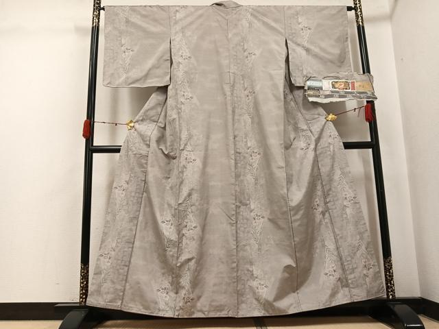 平和屋着物●都喜ヱ門 本場大島紬 白大島 カタス9マルキ 総絣 花円舞曲 草木づくし 証紙付き 藤絹織物謹製 正絹 逸品 未使用 AABJ8434ph