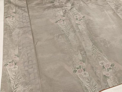 平和屋着物●都喜ヱ門 本場大島紬 白大島 カタス9マルキ 総絣 花円舞曲 草木づくし 証紙付き 藤絹織物謹製 正絹 逸品 未使用 AABJ8434ph