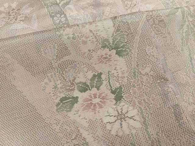 平和屋着物●都喜ヱ門 本場大島紬 白大島 カタス9マルキ 総絣 花円舞曲 草木づくし 証紙付き 藤絹織物謹製 正絹 逸品 未使用 AABJ8434ph