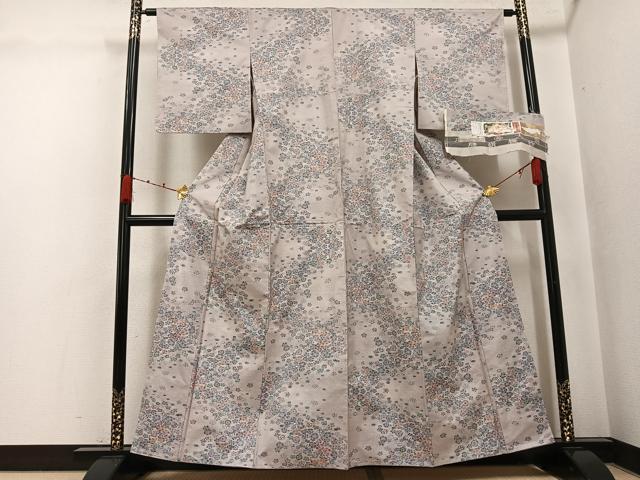 平和屋着物●都喜ヱ門　本場大島紬　白大島　総絣　花の星座　証紙付き　藤絹織物謹製　正絹　逸品　未使用　AABJ8435ph