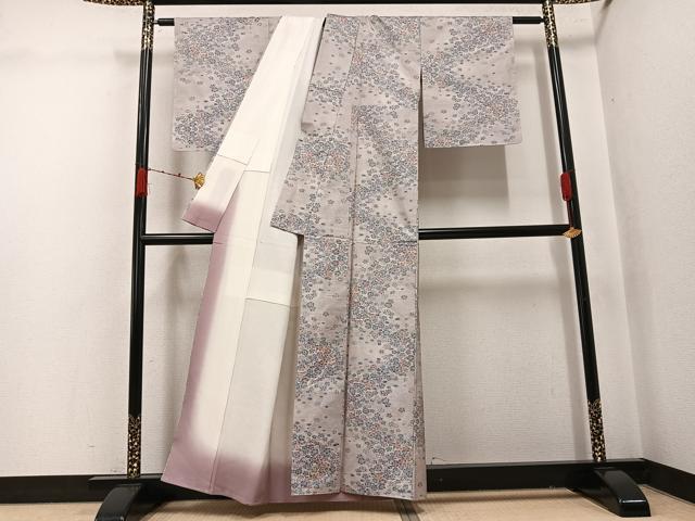 平和屋着物●都喜ヱ門　本場大島紬　白大島　総絣　花の星座　証紙付き　藤絹織物謹製　正絹　逸品　未使用　AABJ8435ph