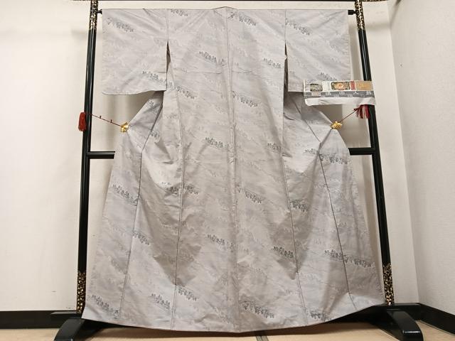 平和屋着物●都喜ヱ門　本場大島紬　白大島　総絣　越後詩情　証紙付き　藤絹織物謹製　正絹　逸品　未使用　AABJ8436ph