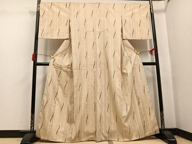 平和屋着物●ぜんまい紬　間道　正絹　逸品　AABJ8439ph