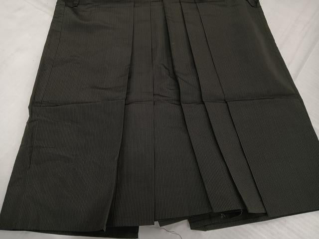 平和屋着物●男性　馬乗り袴　縞　正絹　逸品　AABJ8441ph