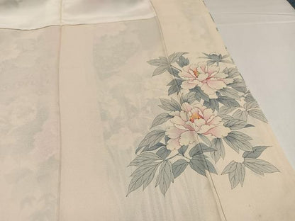 平和屋着物●豪華振袖　手描き　孔雀花鳥文　正絹　逸品　AABJ8442ph