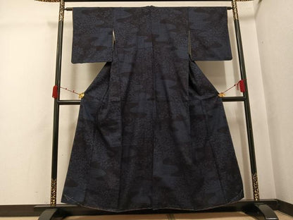 平和屋着物●結城紬　80亀甲　草花文　正絹　逸品　未使用　AABJ8445ph