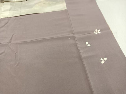 平和屋着物●訪問着　駒刺繍　地紙草花文　暈し染め　金彩　ロング丈　正絹　逸品　AABJ8447ph