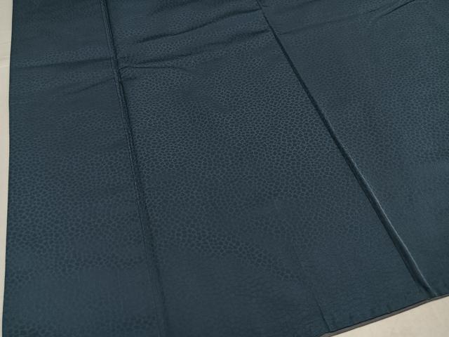 平和屋着物●男性　色紋付　羽織セット　石畳地紋　鉛色　羽織：銀通し地　キングサイズ　正絹　逸品　AABJ8448ph