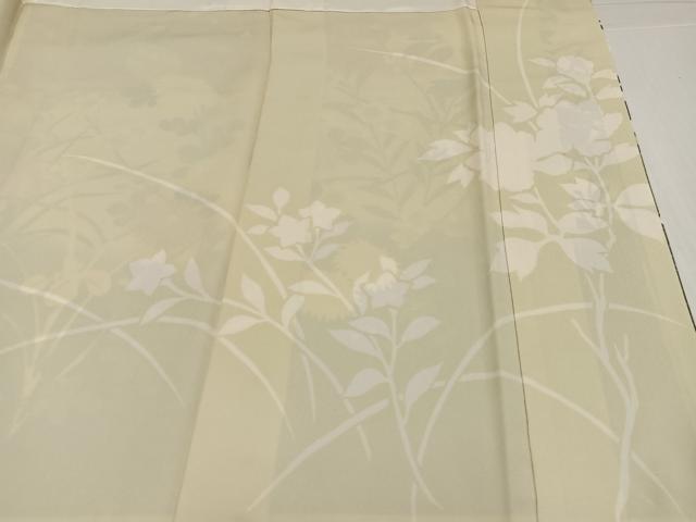平和屋着物●京友禅作家　山科春宣　訪問着　草花文　暈し染め　丹後ちりめん　反端付き　正絹　逸品　未使用　AABJ8450ph