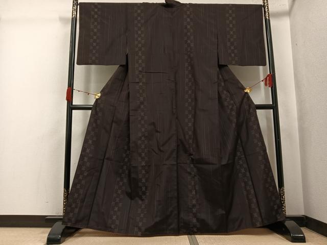 平和屋着物●上質な紬　間道　正絹　逸品　AABJ8452ph