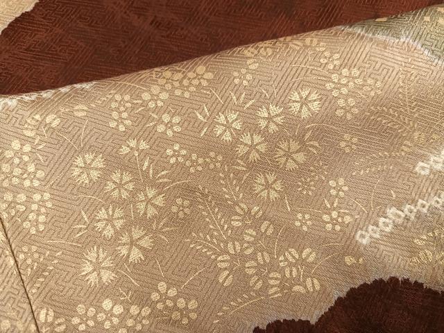 平和屋着物●訪問着　絞り　刺繍　草花文　金彩　正絹　逸品　AABJ8458ph