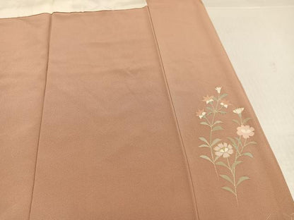 平和屋着物●訪問着　霞草花文　金彩　正絹　逸品　AABJ8462ph