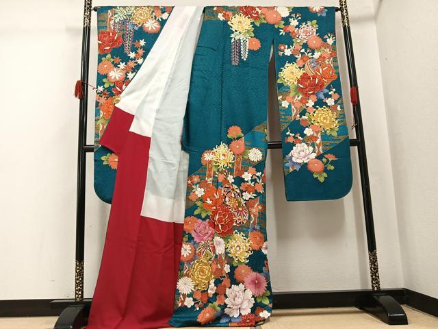 平和屋着物●菜々緒　振袖　駒刺繍　花毬文　金彩　正絹　逸品　AABJ8464ph