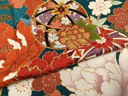 平和屋着物●菜々緒　振袖　駒刺繍　花毬文　金彩　正絹　逸品　AABJ8464ph