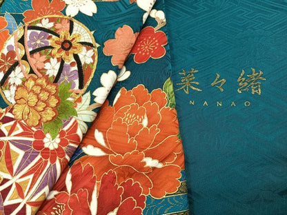 平和屋着物●菜々緒　振袖　駒刺繍　花毬文　金彩　正絹　逸品　AABJ8464ph